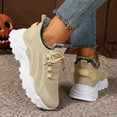 thumbnail image 3 of Winter Sneakers for Women Thickened Warm Furry Lined Slip on Platform Athletic Tennis Shoes Casual Lightweight Cold Weather Walking Shoes Beige Size 7.5, 3 of 7