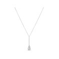 thumbnail image 2 of Pearshaped White Cubic Zirconia Sterling Silver Rhodium Plated Linear Y Necklace, 20", 2 of 3