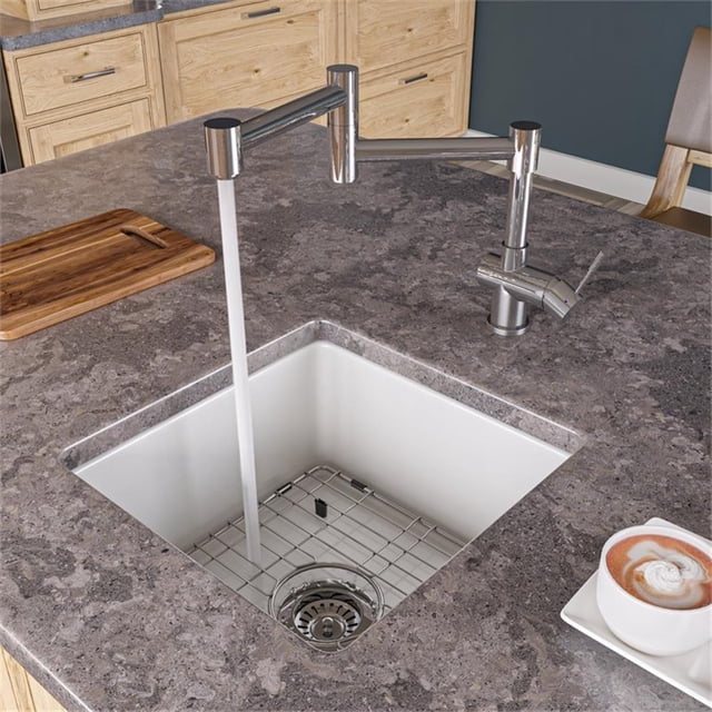 Pemberly Row Polished Stainless Steel Retractable Single Hole Kitchen Faucet