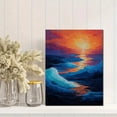 thumbnail image 2 of Qisvanset 12x16 Inch Great Wave Red Sun Ocean Canvas Print Wall Art, 2 of 5