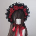 thumbnail image 3 of Slccxzc Victorian Lace Bonnet Hat Gothic Lolita Party Headwear, 3 of 7
