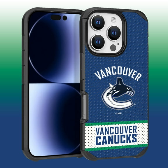 Apple iPhone 16 Pro (6.3) - NHL Licensed Vancouver Canucks Team Logo on Jersey Textured Dual Layer Case