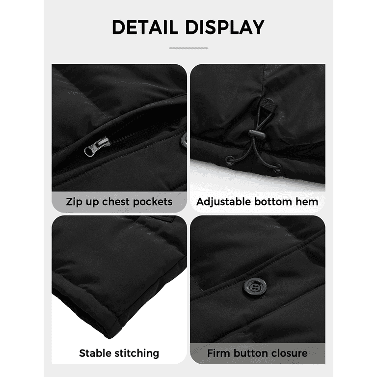 Soularge Men's Big and Tall Winter Jacket, Heavyweight Water