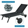 thumbnail image 6 of Costway Outdoor Patio Lounge Chair Chaise Reclining Aluminum Fabric Adjustable Black, 6 of 11