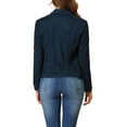 thumbnail image 4 of Allegra K Women's Faux Suede Long Sleeve Draped Front Moto Jacket, 4 of 6