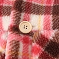 thumbnail image 5 of JMKQLZ Girls Fleece Long Coat Tollder Kids Plaid Printed Winter Fleece Outwear Windproof Warm Lapel Clothes Jacket for 2-9Years, 5 of 8