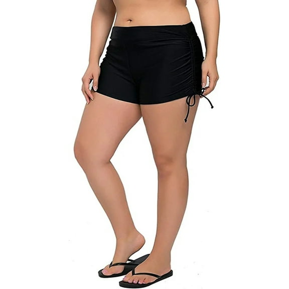 Alove Womens Solid Plus Size Stretchy Swim Shorts Athletic Boardshorts Swimsuit Bottoms