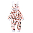thumbnail image 3 of CUZIBR Baby Girls Toddler One Piece Romper Outfits Adorable Print Long Sleeve Hoodies Full Zip Up Bodysuit Jumpsuit Soft Casual Spring Summer Breathable Clothes Sets,White,3-6 Months, 3 of 5