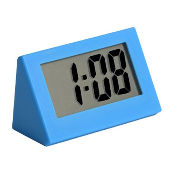 MesaSe Mini Clock LED Screen Bedside 24H Digital Electronic Clocks Plastic Battery Operated Household Pocket Office Calendar Black