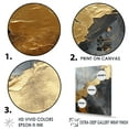 thumbnail image 3 of Designart "Minimalism Chrome Gold And Black Potteries I" Abstract Spirals Canvas Art Print, 3 of 7