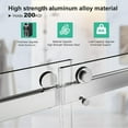 thumbnail image 4 of 56-60" W X 76" H Frameless Double Sliding Shower Door, 3/8" (10mm) Thick Sgcc Tempered Glass with 4 Water Seal Strips and Soft-Close, Stainless-Steel Handle, Adjustable Width, Chrome, 4 of 7