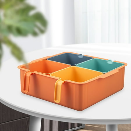 

Vegetable Fruit Drain Basket Strainer Kitchen Fruit Strainers Dual-Layer Draining Tray Vegetable Washing Basket Holder Serving Tray Orange