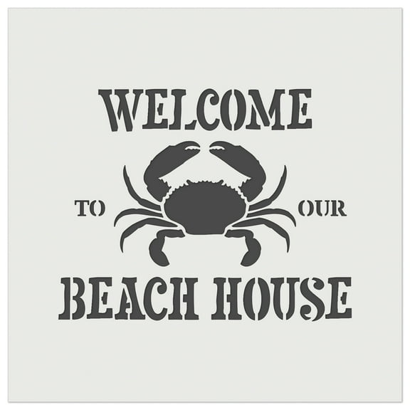 Welcome to Our Beach House Crab DIY Cookie Wall Craft Stencil - 5.5 Inch