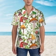 thumbnail image 4 of Bixox Men's Hawaiian Shirts Men's Mushrooms Gnomes Print Short-Sleeve Shirt-Medium, 4 of 8