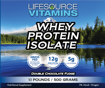 LifeSource Vitamins 1.1 lbs Grass Fed Whey Protein Isolate - Double Chocolate Fudge w/Stevia