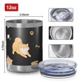 thumbnail image 3 of 12oz Tumblers Shiba Inu Vacuum Insulated Stainless Steel Travel Tumbler Cups Mug with Lid and Straw for Beer,Coffee,Beverages with Cleaning Brush for Cold & Hot Drinks, 3 of 5