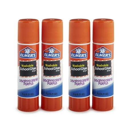 Elmer's Disappearing Purple Washable Glue Sticks, 0.21 Ounces, 4 Count