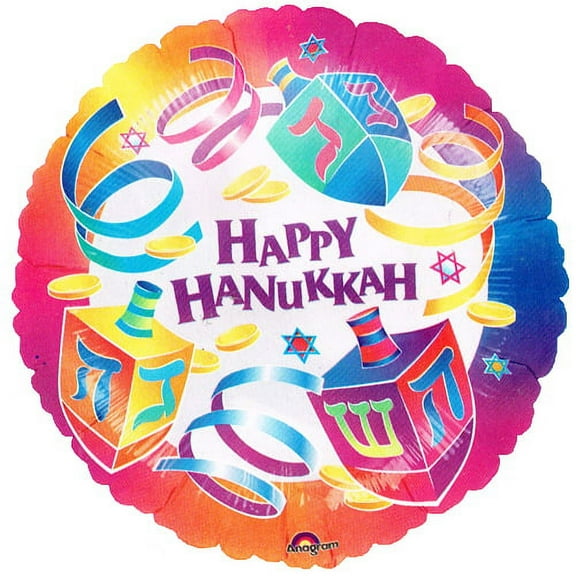 Religious 'Happy Hanukkah' Foil Mylar Balloon (1ct)