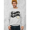 thumbnail image 2 of Spooky Season Halloween Shirt Cute Ghost Costume Crewneck Sweatshirt, S, White, 2 of 6