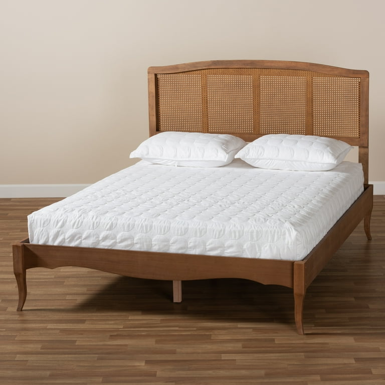 Baxton Studio Marieke Vintage French Inspired Ash Wanut Finished Wood and Synthetic Rattan King Size Platform Bed Baxton Studio Marieke Vintage French Inspired Ash Wanut Finished Wood and Synthetic Rattan King Size Platform Bed