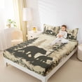 thumbnail image 4 of Homewish Woodland Animal Bear Bed Sheets,Rustic Farmhouse Cabin King Sheets,Beige Green Sheet Set For Men Women,Super Cozy Room Decor,4 Pieces, 4 of 7