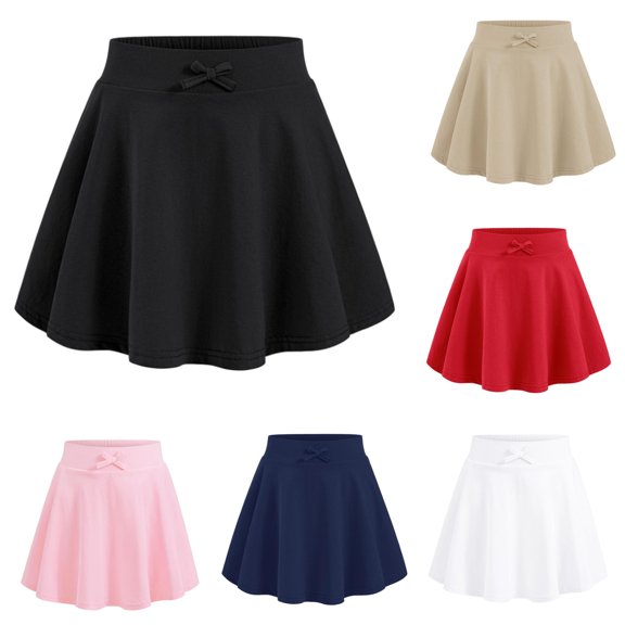 Kids Dress Bowknot Solid Graceful Cute Sweet for Summer and Casual Modern Bright Skirt