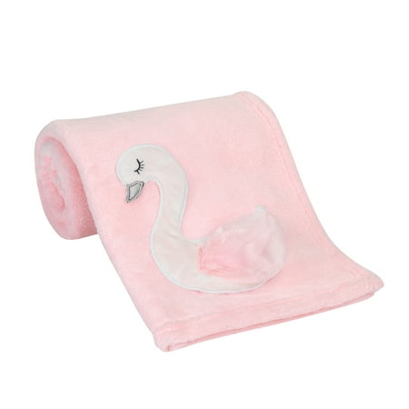 UPC: 0084122008144 | Bedtime Originals Blossom Pink/White Swan Coral Fleece Baby Blanket