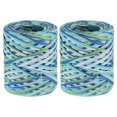 thumbnail image 1 of Cinta de Raffia de 219 Yardas Uxcell, Cinta de Manualidades de Raffia, Cuerda de Papel para Envolver, Azul Oscuro/Verde 2 Rollos, 1 of 7