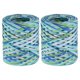 thumbnail image 1 of Cinta de Raffia de 219 Yardas Uxcell, Cinta de Manualidades de Raffia, Cuerda de Papel para Envolver, Azul Oscuro/Verde 2 Rollos, 1 of 7
