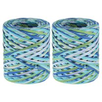 Uxcell 219 Yards Raffia Ribbon Raffia Craft Ribbon Paper Twine Wrapping Ribbon, Dark Blue/Green 2 Roll