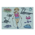 thumbnail image 2 of Fitness Cutting Board, Young Cartoon Girl Working at Gym Bike Treadmillfits and Words, Decorative Tempered Glass Cutting and Serving Board, Large Size, Multicolor, by Ambesonne, 2 of 5