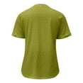 thumbnail image 4 of MIXUE Womens Summer Tops Summer Solid Color Fashion Casual Button V Neck Short Sleeve Pullover Tee Shirts Outwear,Green,M, 4 of 4