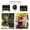 thumbnail image 5 of 21.75" Portable Charcoal BBQ Grill with 2 Burners - Heat-Resistant Handle, Folding Legs, Removable Ashtray & Thermometer (Carbon Steel) - Perfect for Outdoor Cooking, Camping (Black), 5 of 8