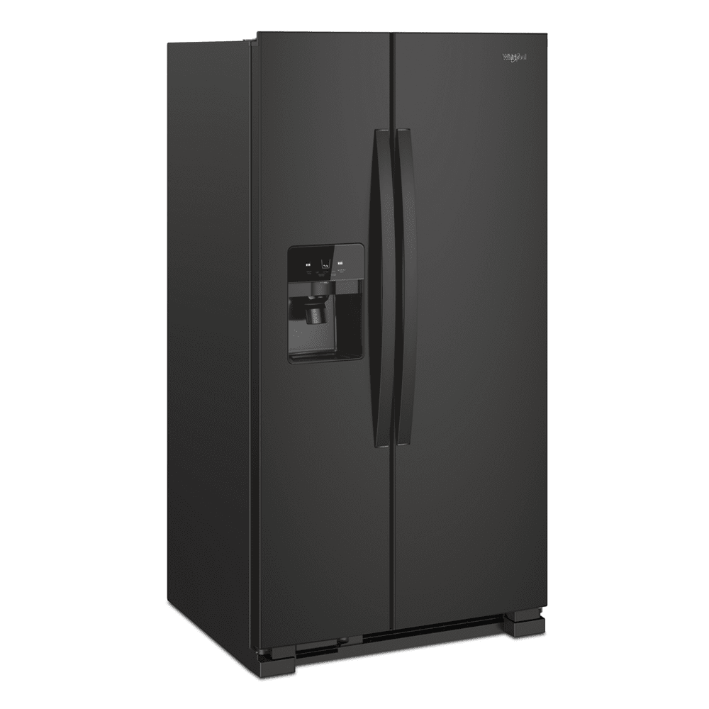 Whirlpool 25 cu ft Side-by-Side Refrigerator, with Icemaker and Humidity-Controlled Crispers, Black