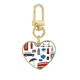 thumbnail image 1 of London Big Ben Booth lluvia buzón Llavero de metal en forma de corazón dorado, 1 of 3