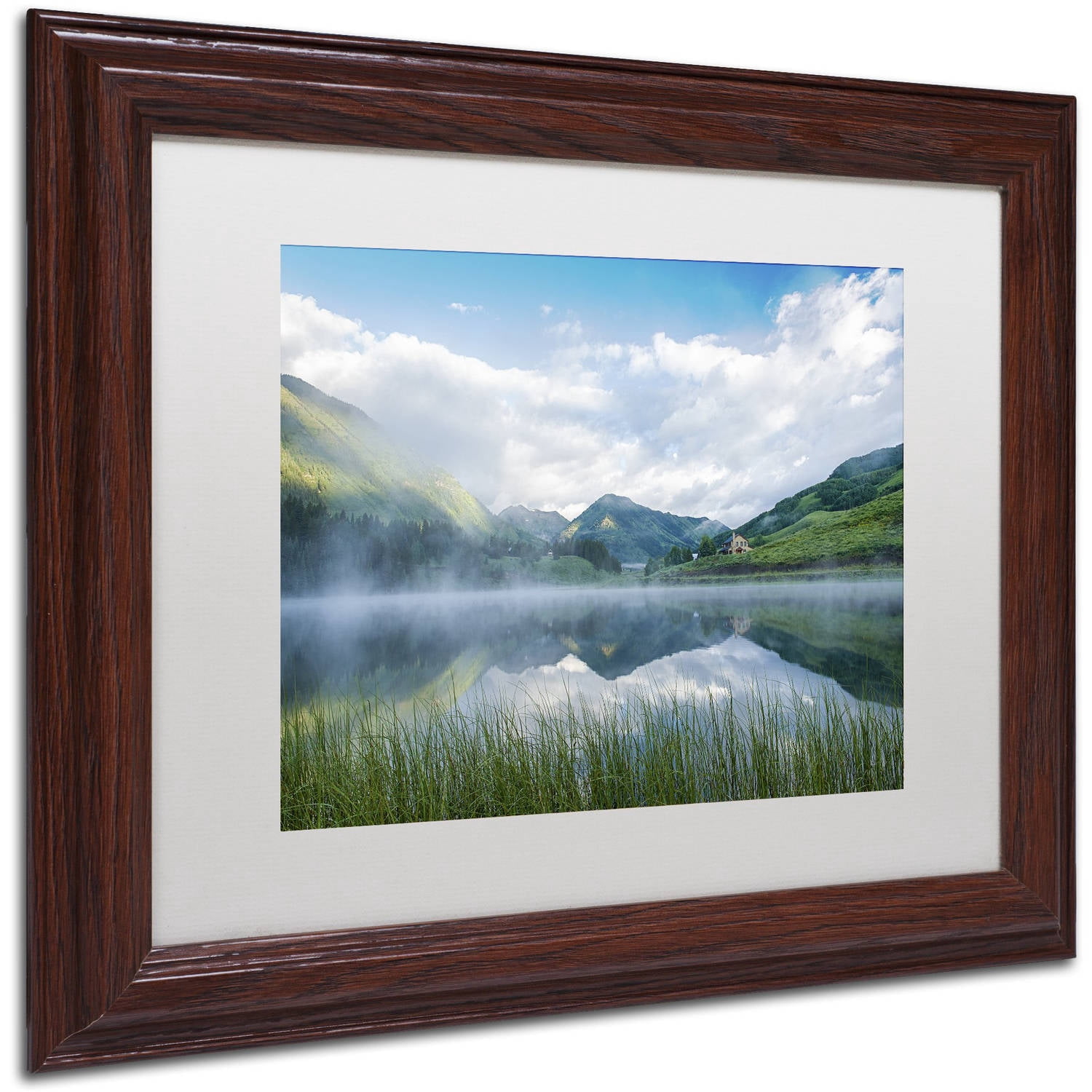 Trademark Fine Art "Fog in the Mirror" Canvas Art by Michael Blanchette Photography White Matte, Wood Frame