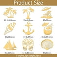 thumbnail image 2 of 9pcs 1.6x1.6 Inch Summer Theme Stickers Coconut Trees Stickers Self Adhesive Gold Metal Stickers Shells Anchor Metal Stickers for Scrapbooks DIY Crafts Phone Decoration, 2 of 9