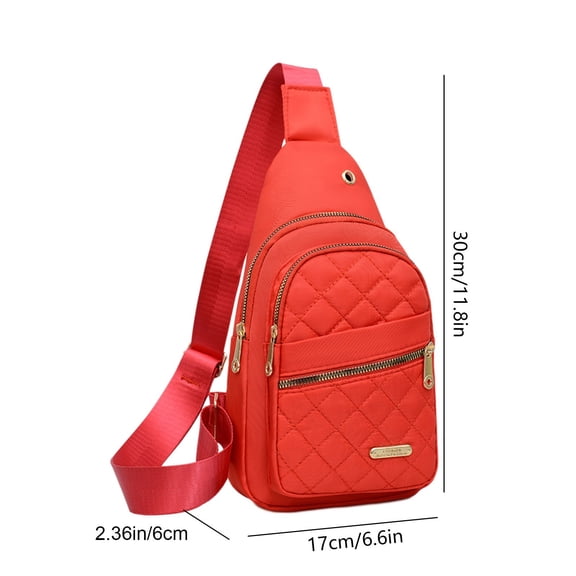 openpig Sling Bag for Women Crossbody Backpack Shoulder Chest Bag Daypack Small Red Travel Canvas Casual Hiking Outdoor