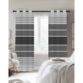 thumbnail image 3 of Gradient Grey Striped Blackout Curtains 54 Inches Long for Bedroom, Simple Farm Stripes Minimalist Thermal Insulated Room Darkening Black Out Window Curtain Panels Grommet Drapes for Living Room, 3 of 8