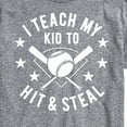 thumbnail image 3 of Instant Message - I Teach My Kid To Hit And Steal - Men's Short Sleeve Graphic T-Shirt, 3 of 6