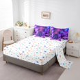 thumbnail image 3 of Black Princess Comforter Set 7 Piece American African Queen Bedding Sets Reversible Colorful Stars Bed In A Bag Teen Women Purple Blue Aesthetics Bed Set, 3 of 5