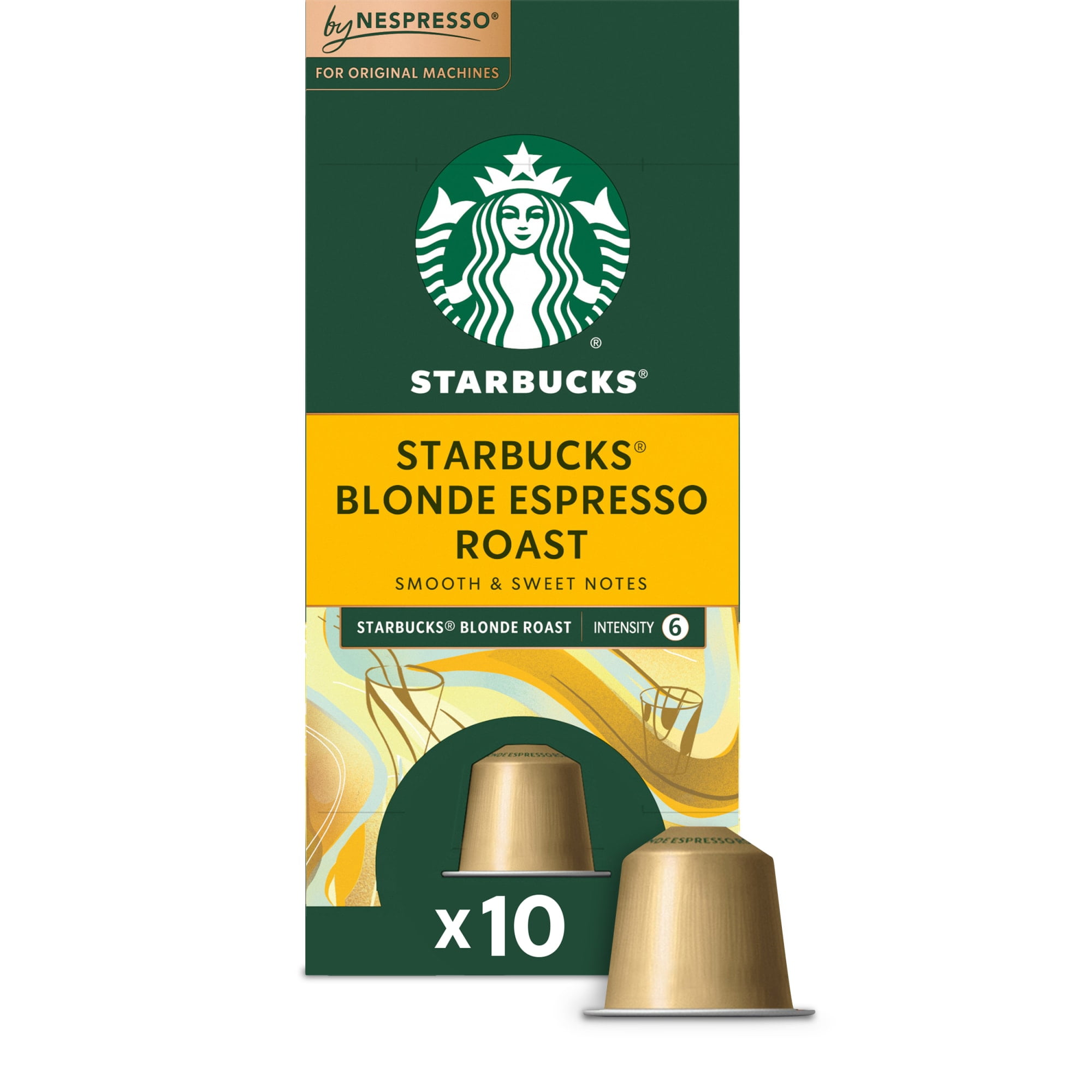 Starbucks by Nespresso Original Line Pods, Medium & Dark Coffee Variety Roast Pack, 50ct