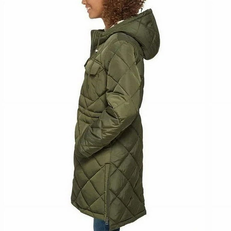 Levis Womens Quilted Hooded Parka Jacket Army Green XL - Walmart.com