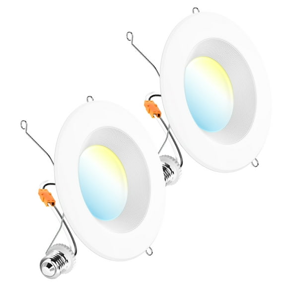 Sunco Recessed Lighting 6 Inch, Retrofit Can Lights, 965LM, 13W (75W Equivalent), Selectable CCT 2700K/3000K/3500K/4000K/5000K, Dimmable, Baffle Trim, Damp Rated UL 2 Pack