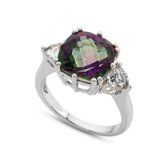 FJC Finejewelers 10x10mm Antique Shaped Mystic Topaz and White Topaz Ring