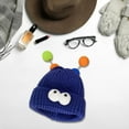 thumbnail image 2 of Milaget Little Monster Tuque Tricotée Mignonne d'Hiver pour Fête à Thème Randonnée Bleu Foncé, 2 of 9