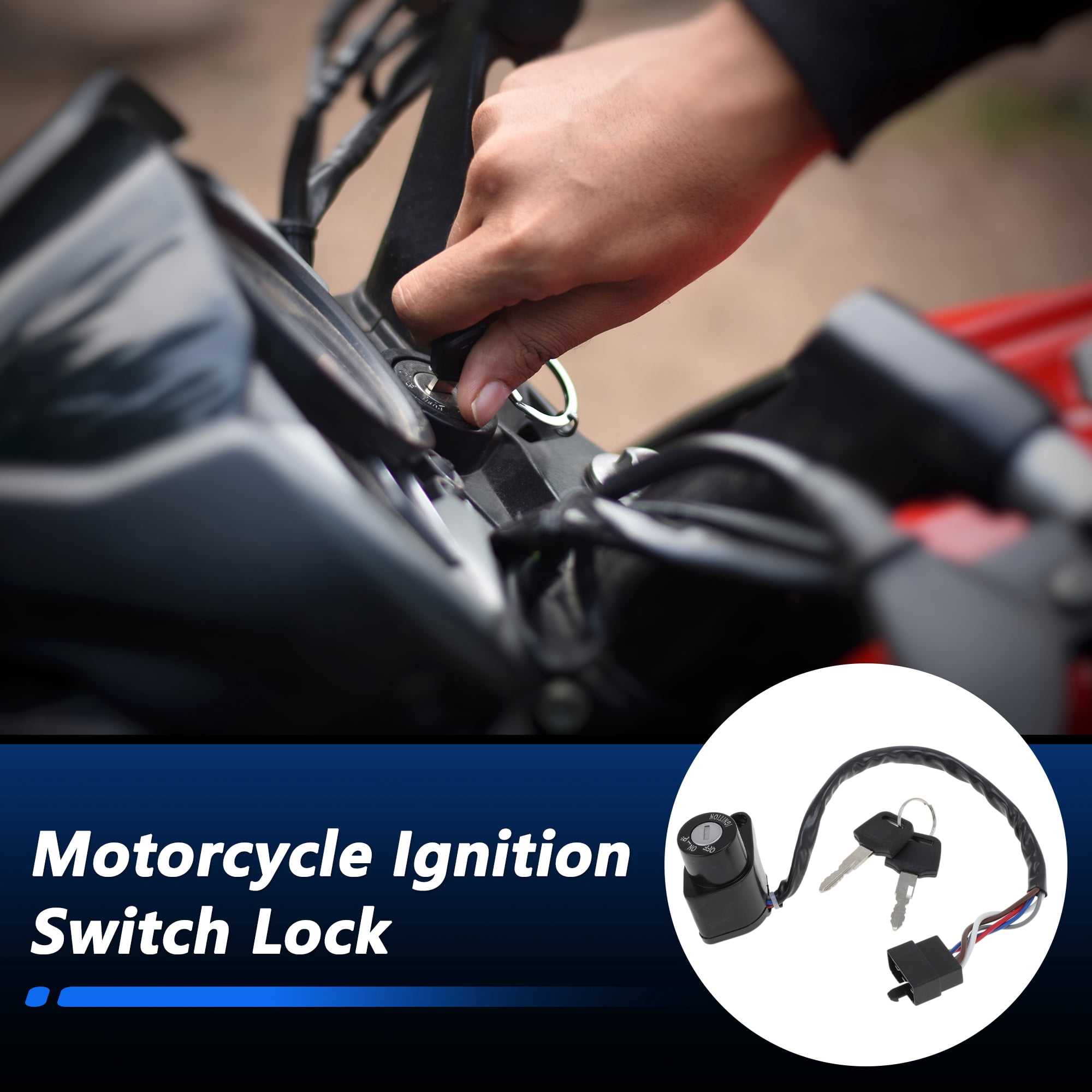 Unique Bargains Motorcycle Ignition Switch for Kawasaki EN400 EN500 VN400 270051188