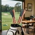 thumbnail image 4 of Yuyamidu Retro American Flag Golf Club Head Covers 4th of July Driver Headcover Fairway Wood Head Cover Hybrid Headcover, Waterproof PU Leather Golf Head Covers, 4 of 7