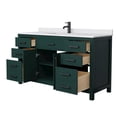 thumbnail image 6 of Wyndham Collection Beckett 60" Wood Single Bathroom Vanity in Green/Matte Black, 6 of 6