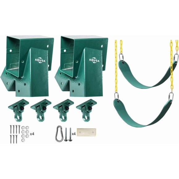 Juego de columpios ABUSA Heavy Duty G007 con 2 asientos giratorios y perchas
